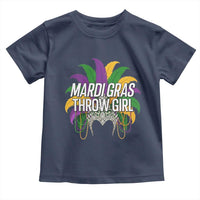 Mardi Gras Throw Girl Toddler T Shirt Funny New Orleans Carnival Headdress Beads