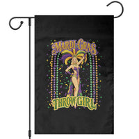 Funny Mardi Gras Throw Girl Garden Flag New Orleans Carnival Beads