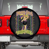 Funny Mardi Gras Throw Girl Spare Tire Cover New Orleans Carnival Beads