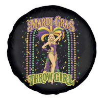 Funny Mardi Gras Throw Girl Spare Tire Cover New Orleans Carnival Beads