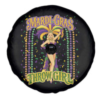 Funny Mardi Gras Throw Girl Spare Tire Cover New Orleans Carnival Beads