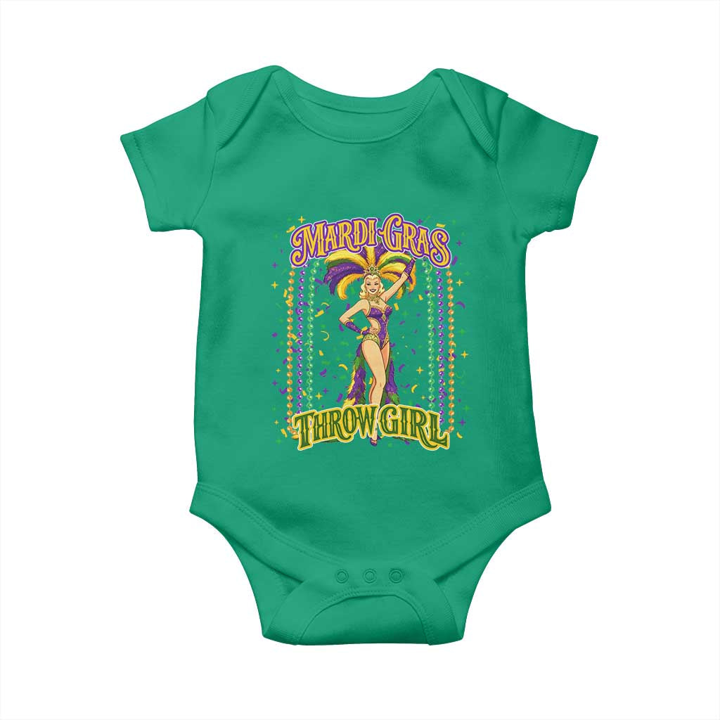 Funny Mardi Gras Throw Girl Baby Onesie New Orleans Carnival Beads