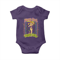 Funny Mardi Gras Throw Girl Baby Onesie New Orleans Carnival Beads