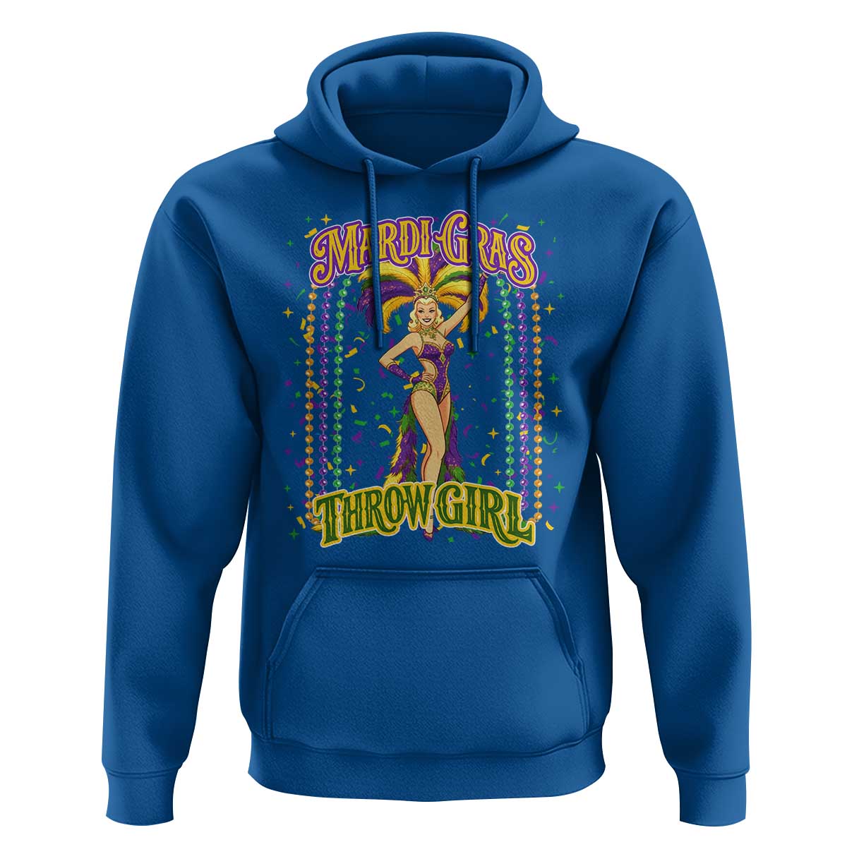 Funny Mardi Gras Throw Girl Hoodie New Orleans Carnival Beads
