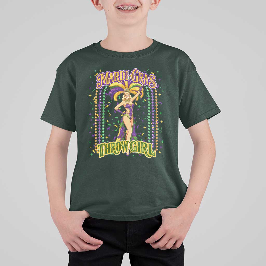 Funny Mardi Gras Throw Girl T Shirt For Kid New Orleans Carnival Beads