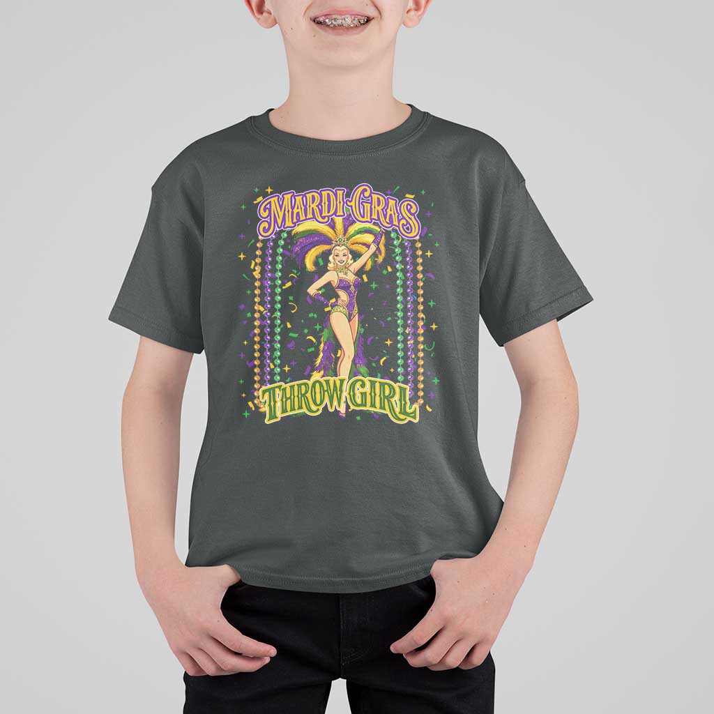 Funny Mardi Gras Throw Girl T Shirt For Kid New Orleans Carnival Beads