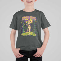 Funny Mardi Gras Throw Girl T Shirt For Kid New Orleans Carnival Beads
