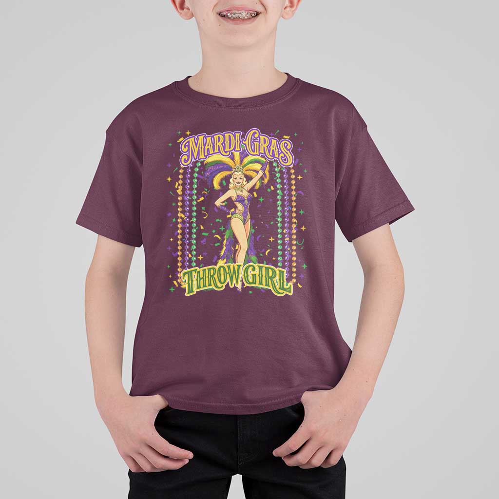Funny Mardi Gras Throw Girl T Shirt For Kid New Orleans Carnival Beads