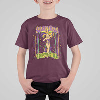 Funny Mardi Gras Throw Girl T Shirt For Kid New Orleans Carnival Beads
