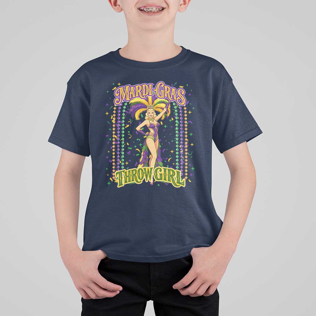 Funny Mardi Gras Throw Girl T Shirt For Kid New Orleans Carnival Beads