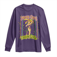 Funny Mardi Gras Throw Girl Long Sleeve Shirt New Orleans Carnival Beads