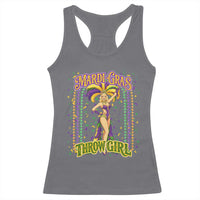 Funny Mardi Gras Throw Girl Racerback Tank Top New Orleans Carnival Beads