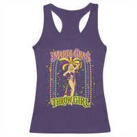 Funny Mardi Gras Throw Girl Racerback Tank Top New Orleans Carnival Beads