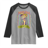 Funny Mardi Gras Throw Girl Raglan Shirt New Orleans Carnival Beads
