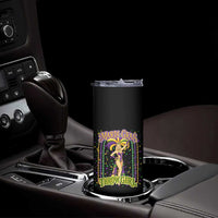 Funny Mardi Gras Throw Girl Skinny Tumbler New Orleans Carnival Beads