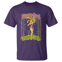 Funny Mardi Gras Throw Girl T Shirt New Orleans Carnival Beads