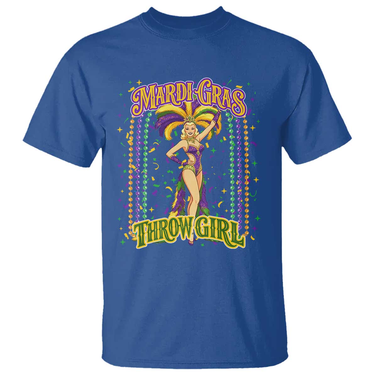 Funny Mardi Gras Throw Girl T Shirt New Orleans Carnival Beads