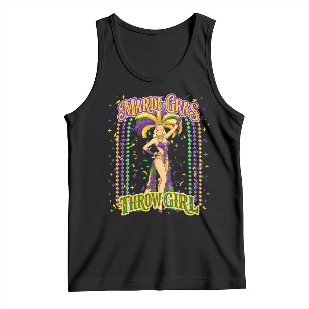 Funny Mardi Gras Throw Girl Tank Top New Orleans Carnival Beads