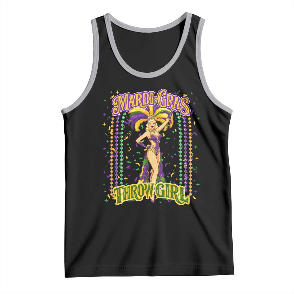 Funny Mardi Gras Throw Girl Tank Top New Orleans Carnival Beads
