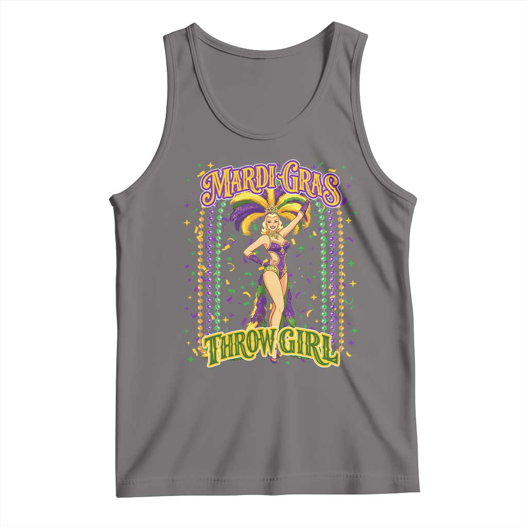 Funny Mardi Gras Throw Girl Tank Top New Orleans Carnival Beads