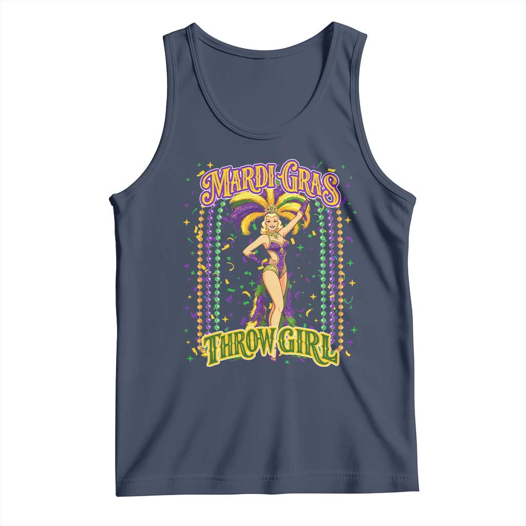 Funny Mardi Gras Throw Girl Tank Top New Orleans Carnival Beads