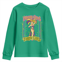 Funny Mardi Gras Throw Girl Youth Sweatshirt New Orleans Carnival Beads