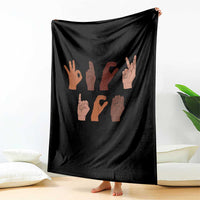 Funny Fuck Hand Sign Language Anti Deportation Throw Blanket Chinga La Migra