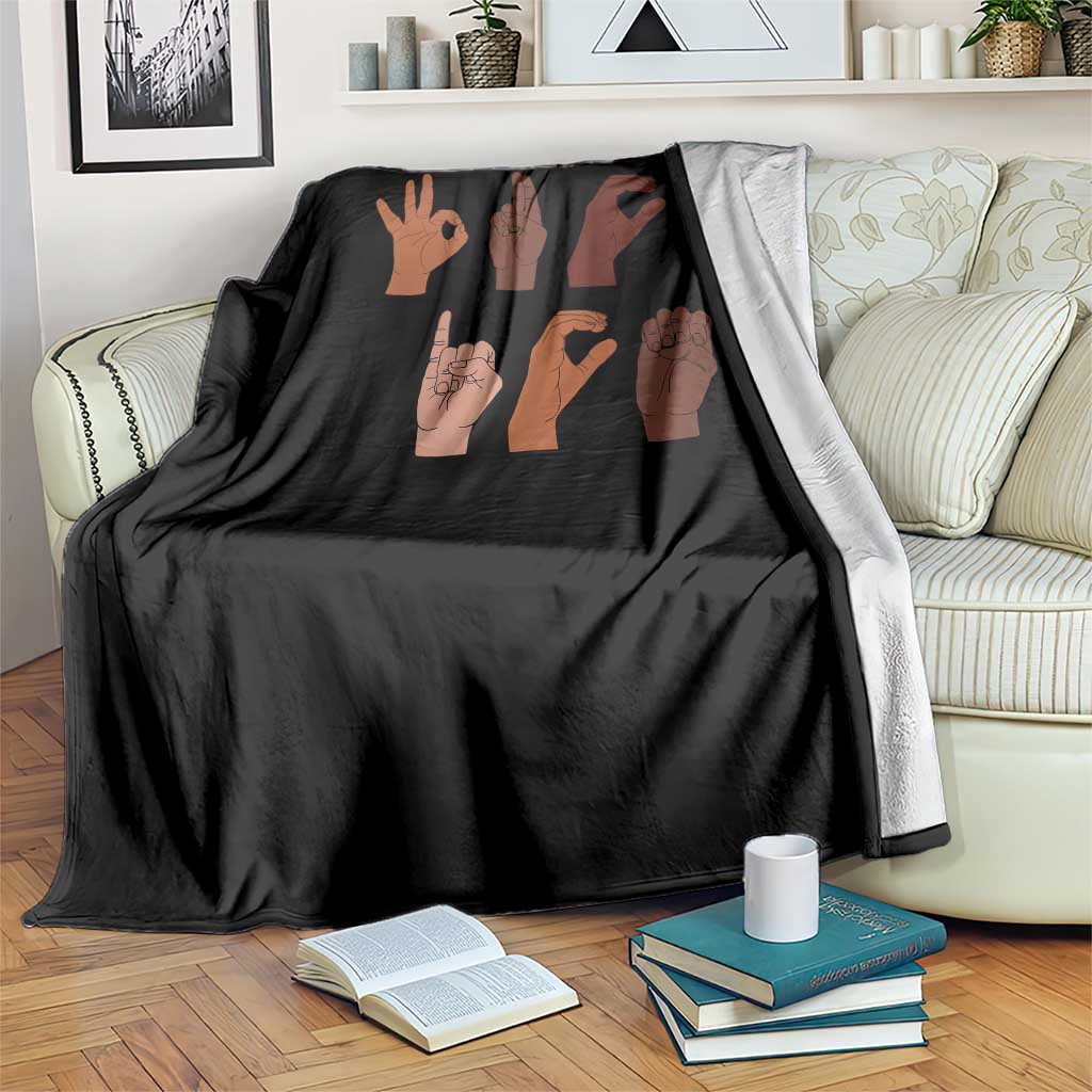 Funny Fuck Hand Sign Language Anti Deportation Throw Blanket Chinga La Migra