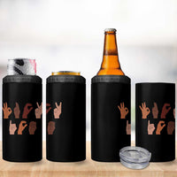 Funny Fuck Hand Sign Language Anti Deportation 4 in 1 Can Cooler Tumbler Chinga La Migra