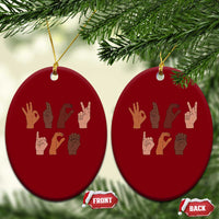 Funny Fuck Hand Sign Language Anti Deportation Ceramic Ornament Chinga La Migra