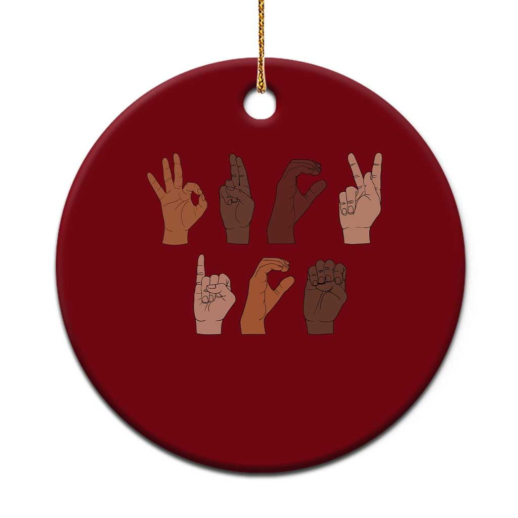 Funny Fuck Hand Sign Language Anti Deportation Ceramic Ornament Chinga La Migra