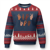 Funny Fuck Hand Sign Language Anti Deportation Ugly Christmas Sweater Chinga La Migra
