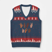 Funny Fuck Hand Sign Language Anti Deportation V-Neck Knit Sweater Vest Chinga La Migra