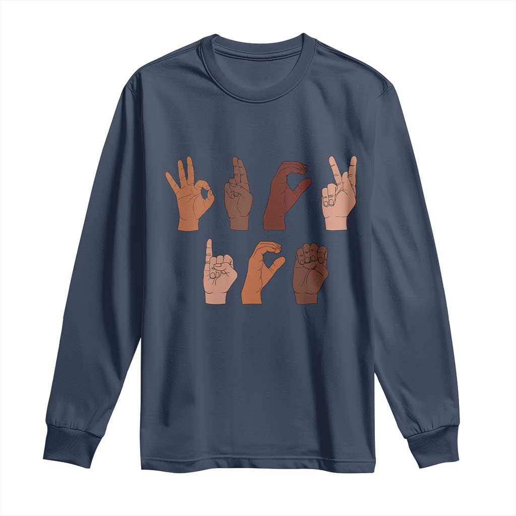 Funny Fuck Hand Sign Language Anti Deportation Long Sleeve Shirt Chinga La Migra