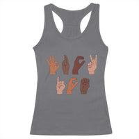 Funny Fuck Hand Sign Language Anti Deportation Racerback Tank Top Chinga La Migra