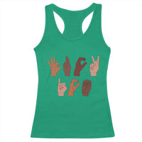 Funny Fuck Hand Sign Language Anti Deportation Racerback Tank Top Chinga La Migra