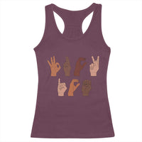 Funny Fuck Hand Sign Language Anti Deportation Racerback Tank Top Chinga La Migra