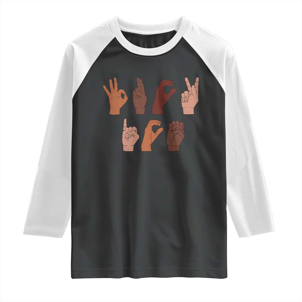 Funny Fuck Hand Sign Language Anti Deportation Raglan Shirt Chinga La Migra