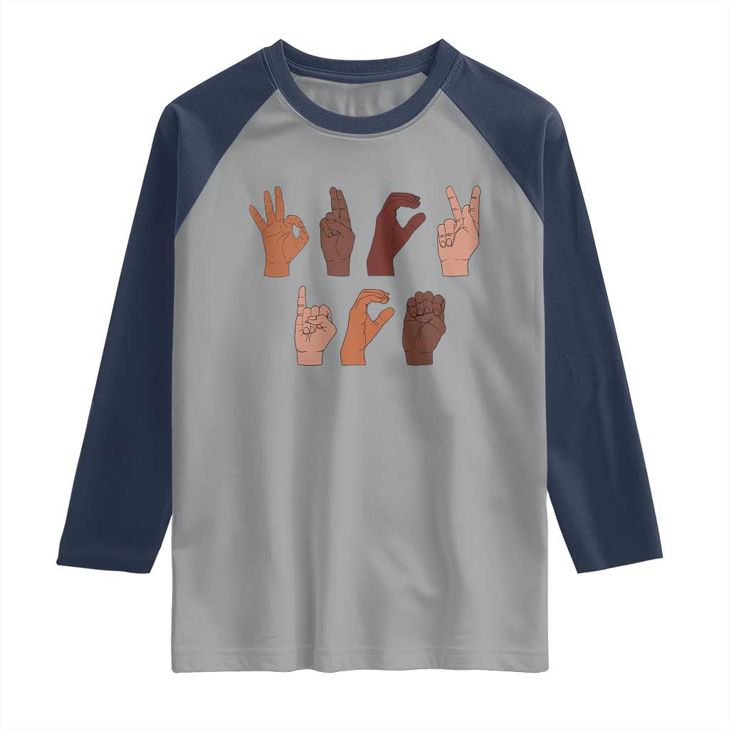 Funny Fuck Hand Sign Language Anti Deportation Raglan Shirt Chinga La Migra
