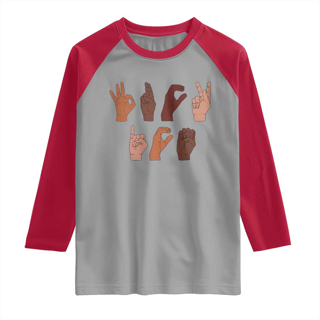Funny Fuck Hand Sign Language Anti Deportation Raglan Shirt Chinga La Migra