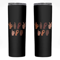 Funny Fuck Hand Sign Language Anti Deportation Skinny Tumbler Chinga La Migra