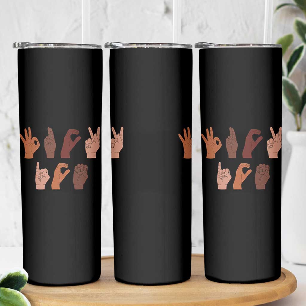 Funny Fuck Hand Sign Language Anti Deportation Skinny Tumbler Chinga La Migra