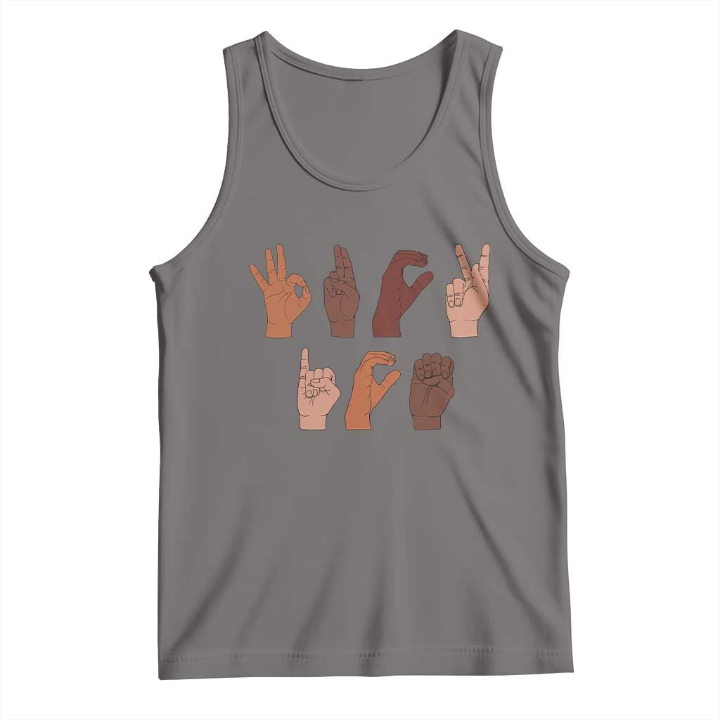 Funny Fuck Hand Sign Language Anti Deportation Tank Top Chinga La Migra