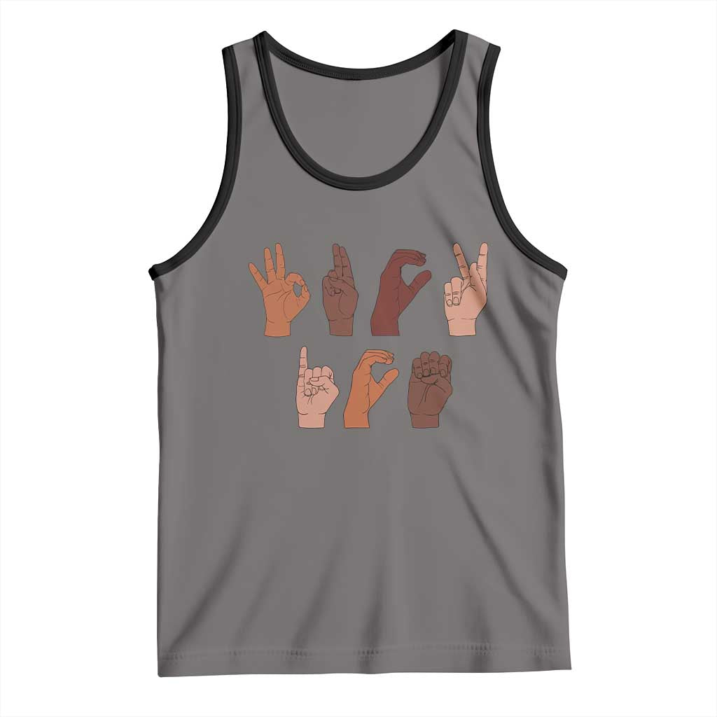 Funny Fuck Hand Sign Language Anti Deportation Tank Top Chinga La Migra