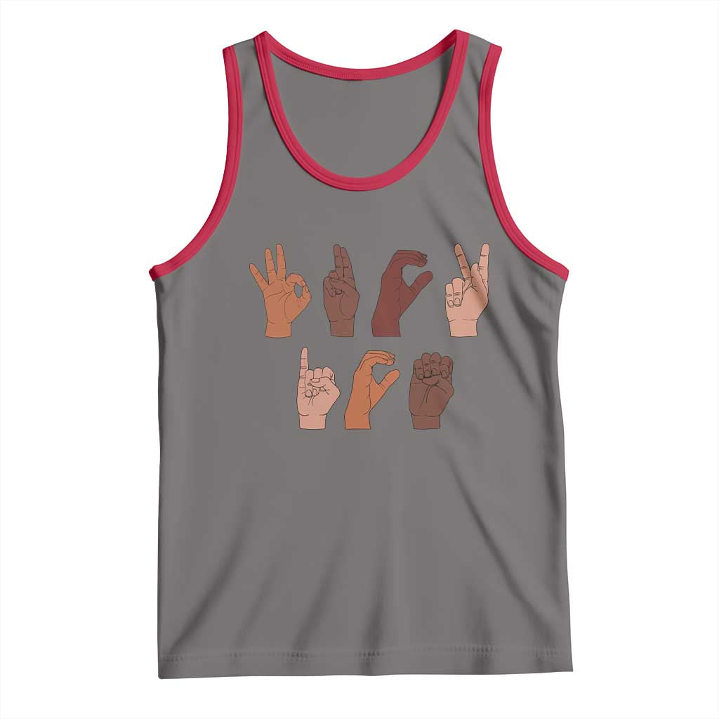Funny Fuck Hand Sign Language Anti Deportation Tank Top Chinga La Migra