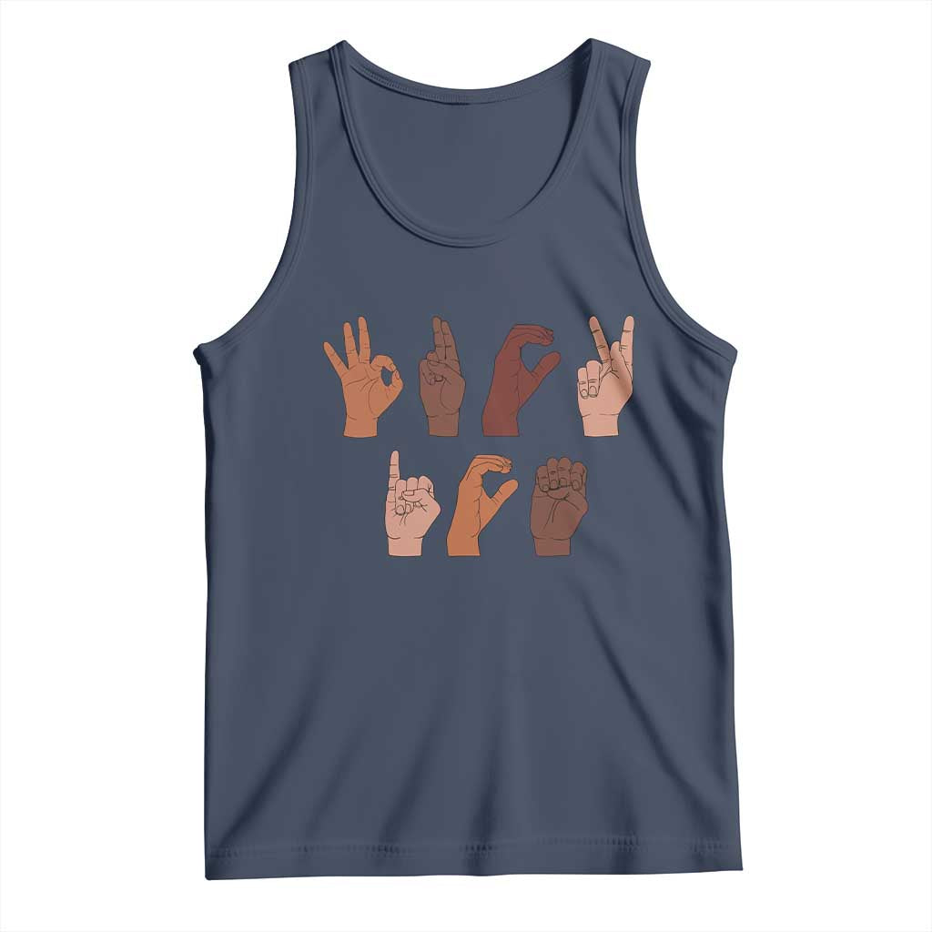Funny Fuck Hand Sign Language Anti Deportation Tank Top Chinga La Migra