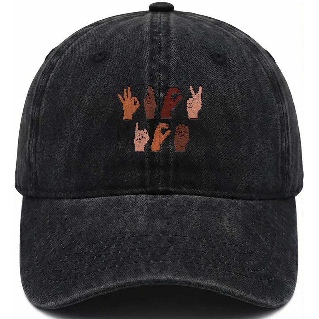 Funny Fuck Hand Sign Language Anti Deportation Washed Cotton Baseball Cap Chinga La Migra