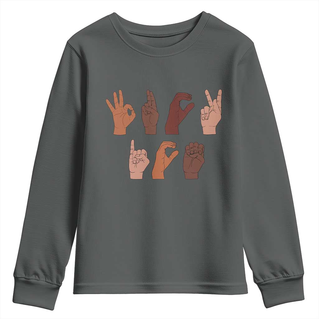 Funny Fuck Hand Sign Language Anti Deportation Youth Sweatshirt Chinga La Migra
