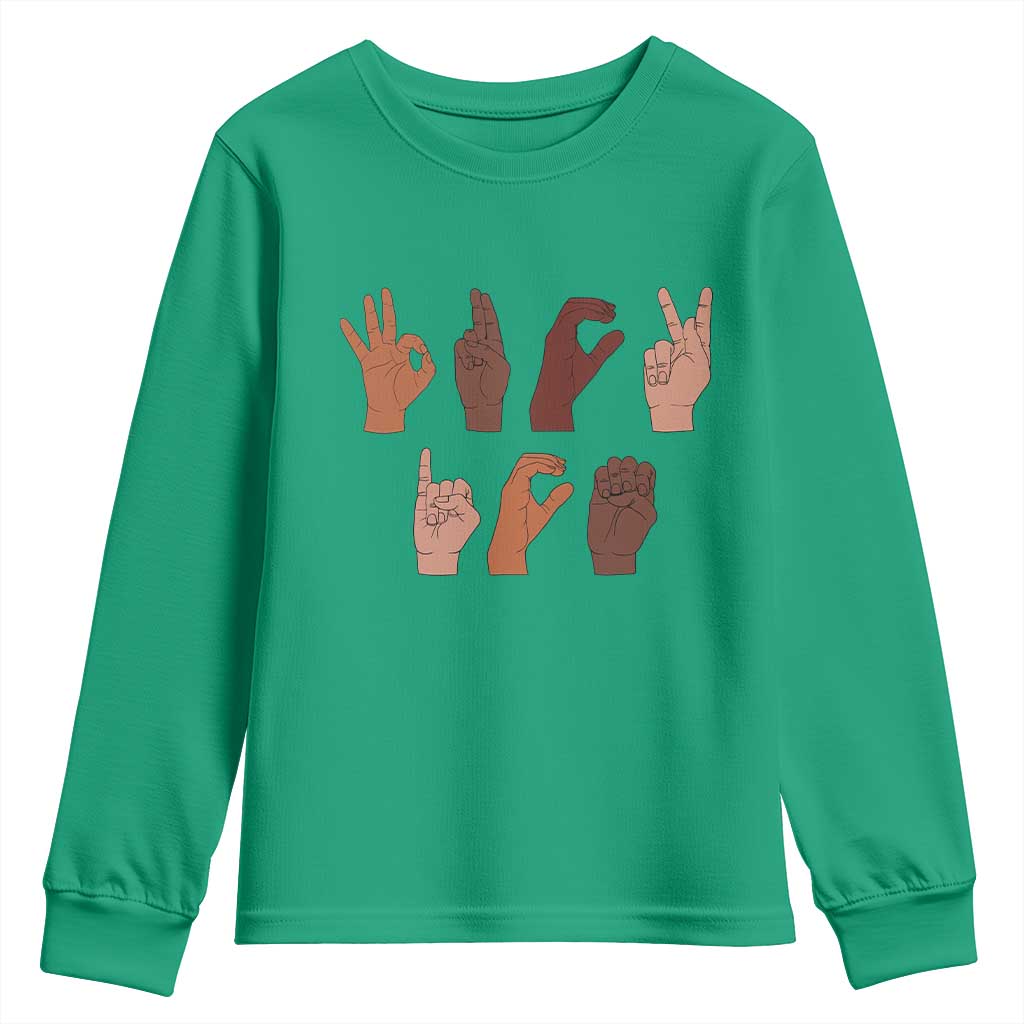 Funny Fuck Hand Sign Language Anti Deportation Youth Sweatshirt Chinga La Migra