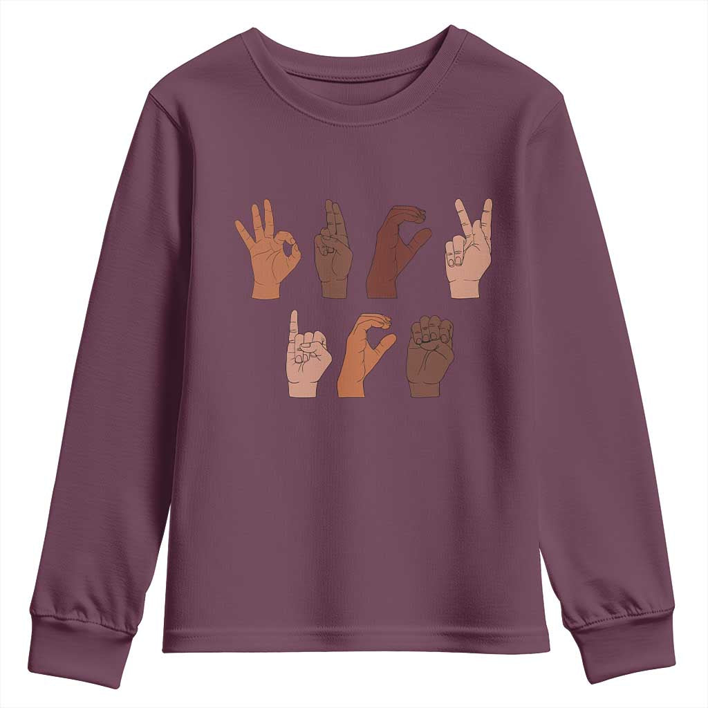 Funny Fuck Hand Sign Language Anti Deportation Youth Sweatshirt Chinga La Migra